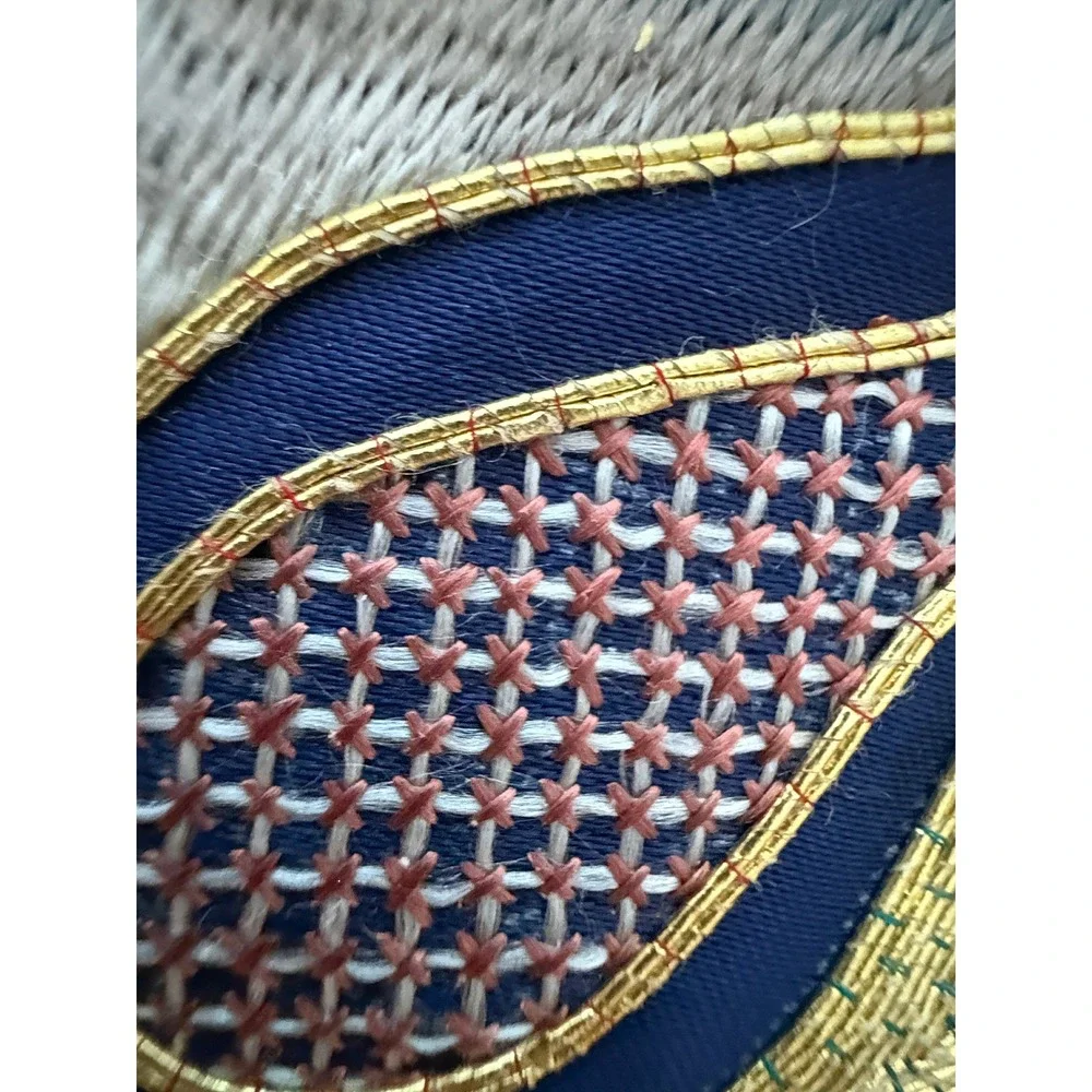 Vintage Chinese Silk Gold Thread Couching Embroidery Butterfly Medallion Panel